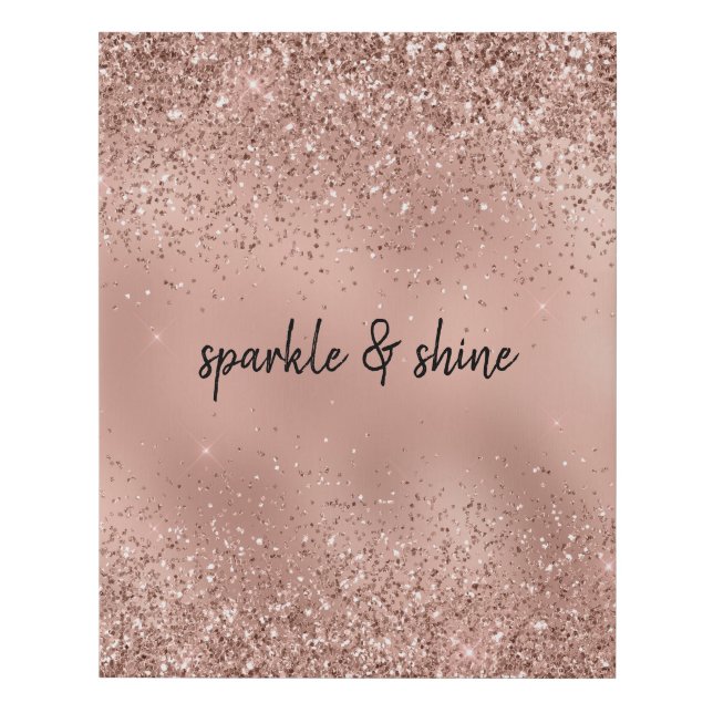 Glam Rose Gold Glitter Faux Canvas Print (Front)