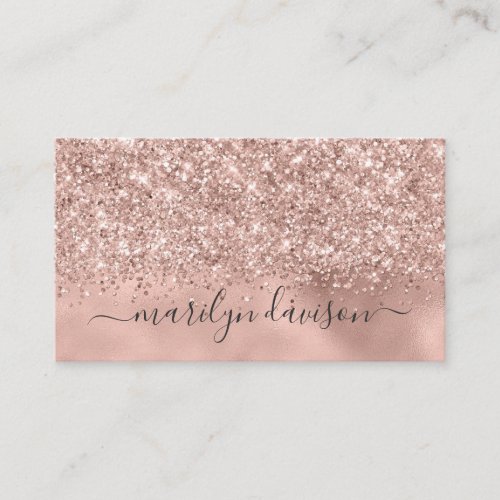 Glam Rose Gold Glitter Foil Design Profession Business Card