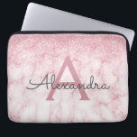 Glam Rose Gold Glitter Marble Sparkle Monogram Laptop Sleeve<br><div class="desc">Glam Rose Gold Ombre Faux Glitter and Sparkle Marble Stone Modern and Elegant Monogram Case. This case can be customized to include your initial and first name.</div>
