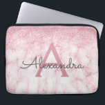 Glam Rose Gold Glitter Marble Sparkle Monogram Laptop Sleeve<br><div class="desc">Glam Rose Gold Ombre Faux Glitter and Sparkle Marble Stone Modern and Elegant Monogram Case. This case can be customized to include your initial and first name.</div>