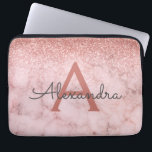 Glam Rose Gold Glitter Marble Sparkle Monogram Laptop Sleeve<br><div class="desc">Glam Rose Gold - Pink  Ombre Faux Glitter and Sparkle Marble Stone Modern and Elegant Monogram Case. This case can be customized to include your initial and first name.</div>