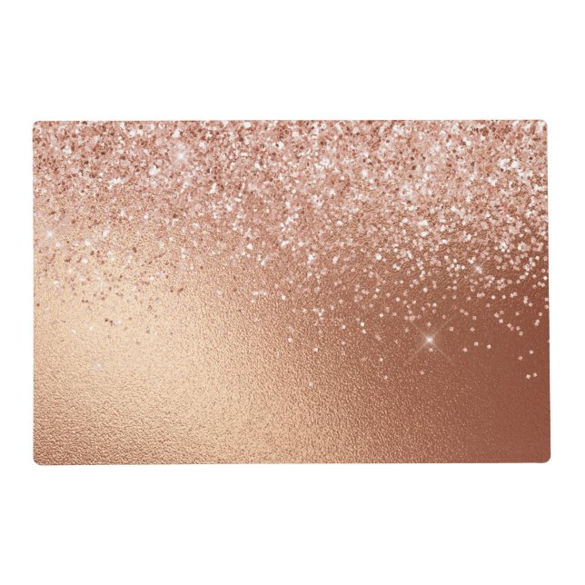 Glam Rose Gold Glitter  Placemat (Front)