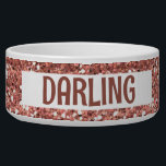 Glam Rose Gold Glitter Sparkle Chic Pet Dog Bowl<br><div class="desc">This design may be personalized by choosing the customize option to add text or make other changes. If this product has the option to transfer the design to another item, please make sure to adjust the design to fit if needed. Contact me at colorflowcreations@gmail.com if you wish to have this...</div>