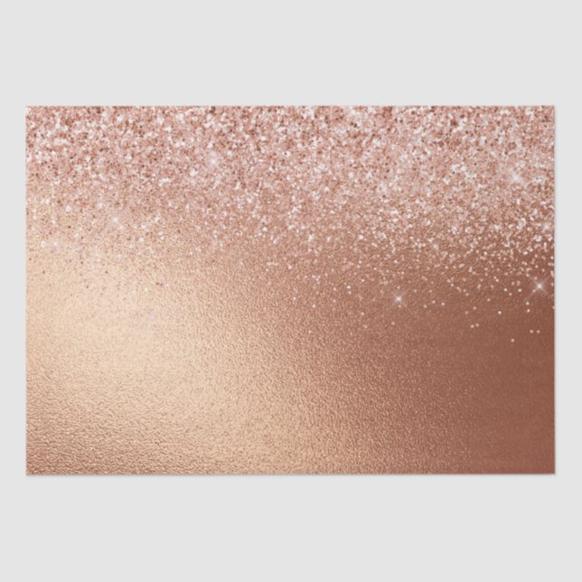 Glam Rose Gold Glitter  Tissue Paper (Front)