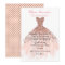 Glam Rose Gold Gown Quinceañera Invitation
