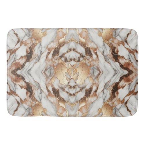 Glam Rose Gold Luxurious Trendy Marble  Bath Mat