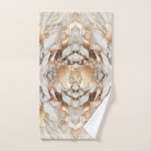 Glam Rose Gold Luxurious Trendy Marble  Bath Towel Set