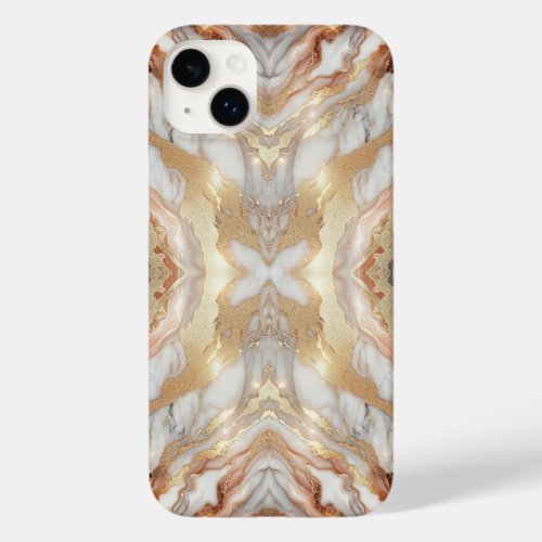 Glam Rose Gold Luxurious Trendy Marble Butterfly Case_Mate iPhone 14 Plus Case