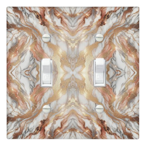 Glam Rose Gold Luxurious Trendy Marble Butterfly  Light Switch Cover