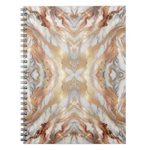 Glam Rose Gold Luxurious Trendy Marble Butterfly Notebook