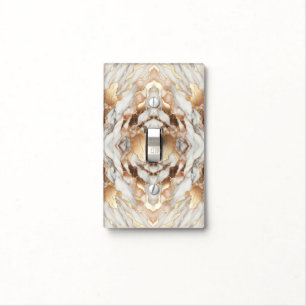 Glam Rose Gold Luxurious Trendy Marble  Light Switch Cover