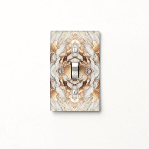 Glam Rose Gold Luxurious Trendy Marble  Light Switch Cover