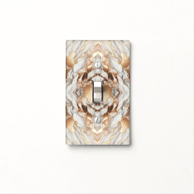 Glam Rose Gold Luxurious Trendy Marble  Light Switch Cover (In Situ)