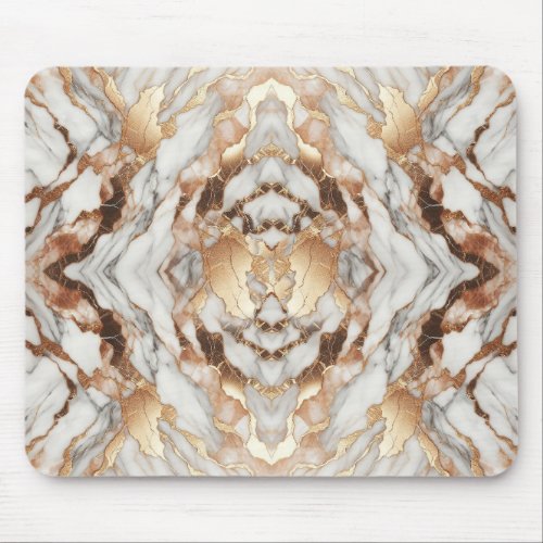 Glam Rose Gold Luxurious Trendy Marble  Mouse Pad