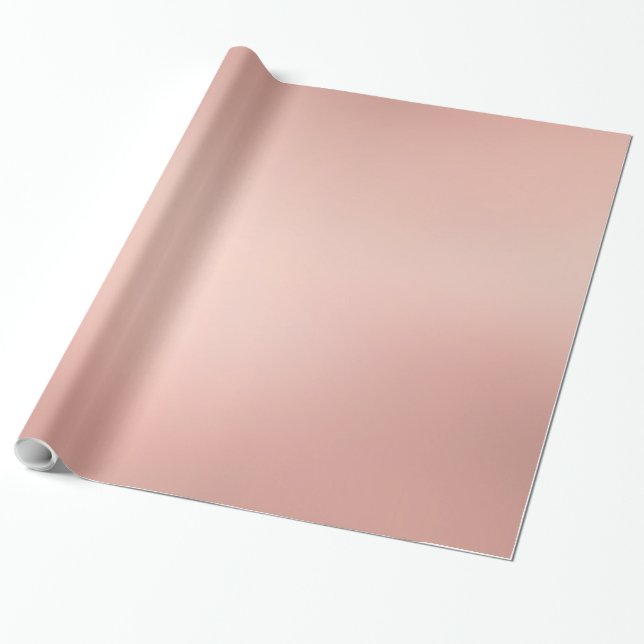 Glam Rose Gold Metallic Look Elegant Golden Modern Wrapping Paper (Unrolled)