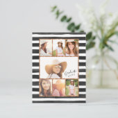Glam Rose Gold Photo Collage Graduation Invitation (Standing Front)