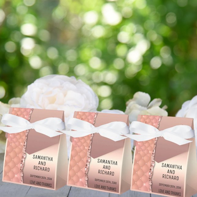 Glam Rose Gold Ripped Glitter Metallic  Favor Boxes (Creator Uploaded)