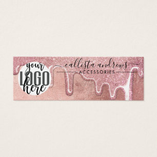 Glam Rose Gold Thick Glitter Drips Earring Logo