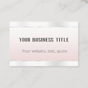 Glam Rose White Silver Snake Monogram Business Card
