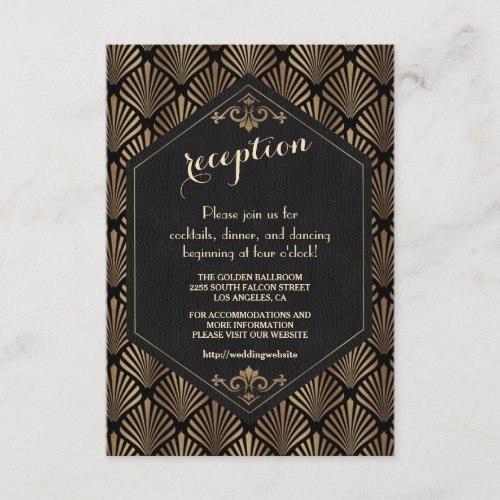 Glam Royal Roaring 20s Art Deco Wedding Details  Enclosure Card