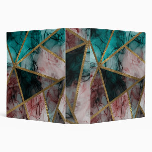 Glam Rust Blush Teal & Gold Chic Modern Glamor 3 Ring Binder