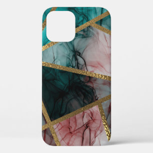 Glam Rust Blush Teal & Gold Chic Modern Glamour iPhone 12 Case