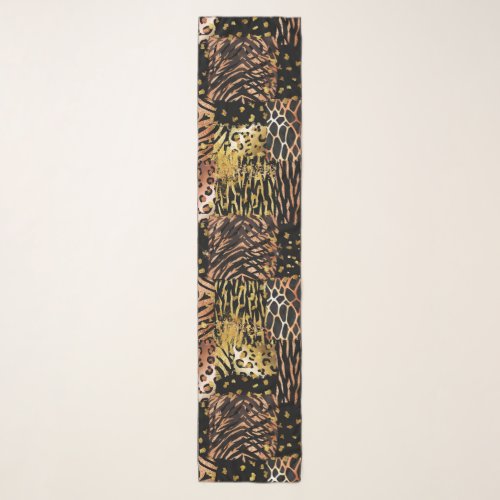 Glam safari rose gold elegant animal skin pattern scarf