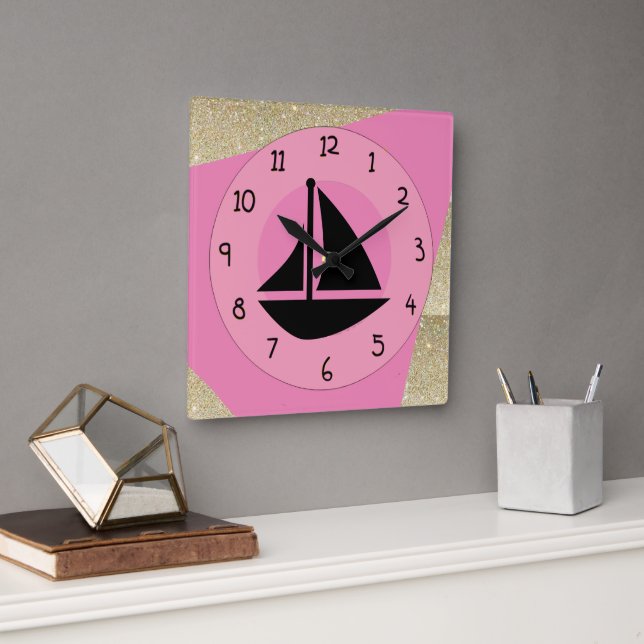 Glam Sail Square Wall Clock (Office)
