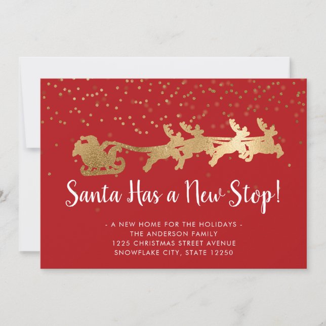 Glam Santa Has a New Stop Reindeer Holiday Moving Announcement (Front)