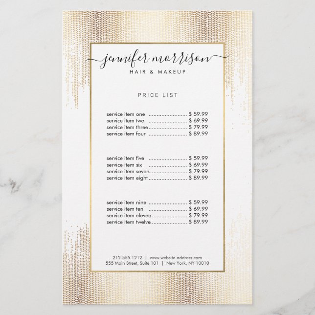 Glam Script Gold Confetti Rain Flyer (Front)