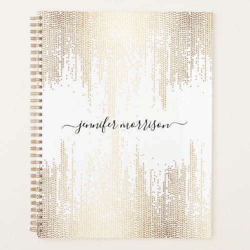 Glam Script Gold Confetti Rain Planner