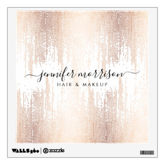 Glam Script Rose Gold Confetti Rain Wall Decal