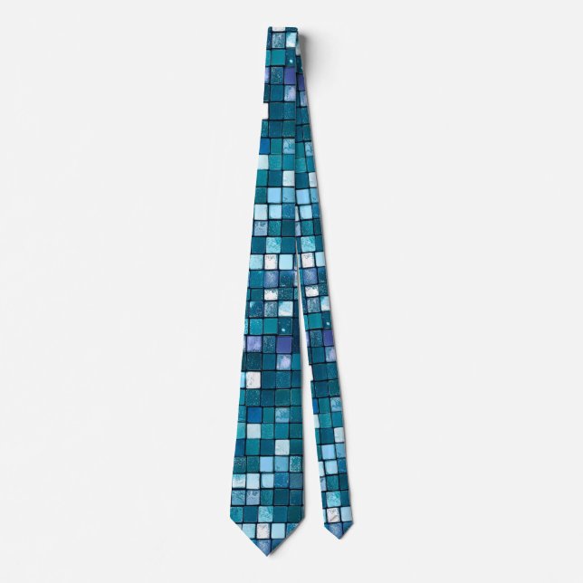 Glam Sequins Grid Texture Modern Pattern Neck Tie (Front)