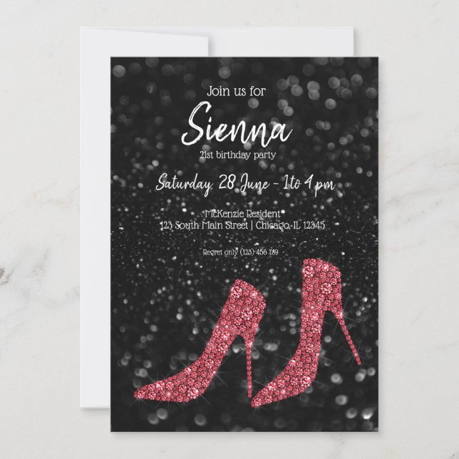 Glam Shoes High Heels for all occasions Invitation (Front)