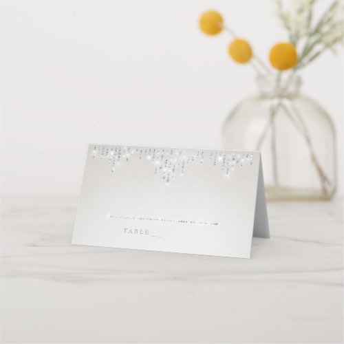 Glam silver art deco vintage wedding place cards