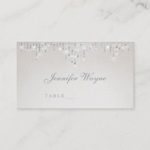 Glam silver art deco vintage wedding place cards