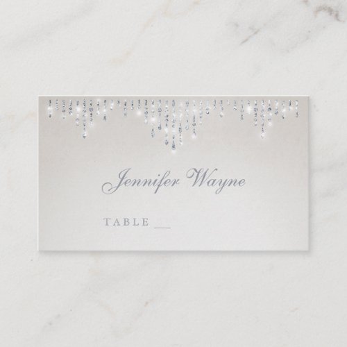 Glam silver art deco vintage wedding place cards