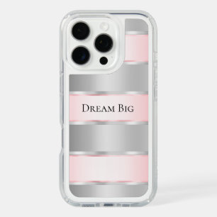 Glam Silver Blush Pink Ribbon  iPhone 16 Pro Case