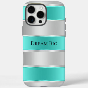 Glam Silver Chic Mint Ribbon iPhone 16 Pro Max Case