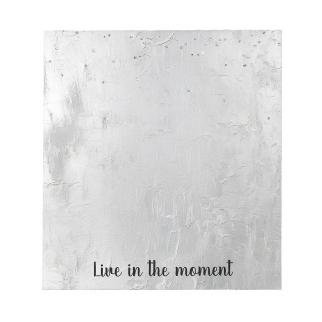 Glam Silver Confetti Notepad (Front)