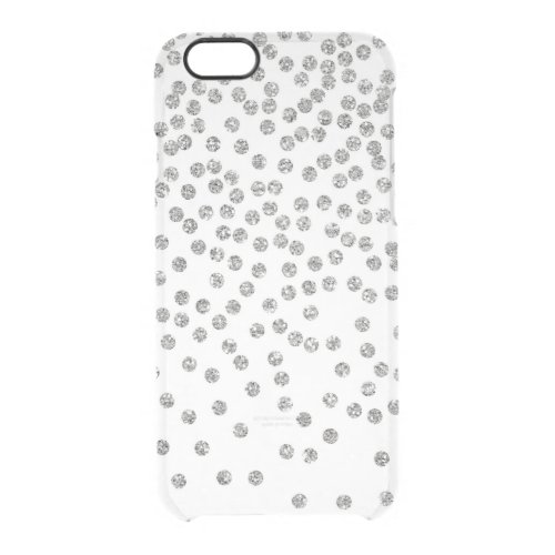 Glam Silver Diamonds Dots Confetti iPhone Clearly Clear iPhone 66S Case