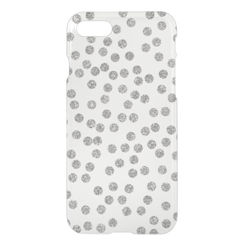 Glam Silver Diamonds Dots Confetti iPhone Clearly iPhone SE87 Case