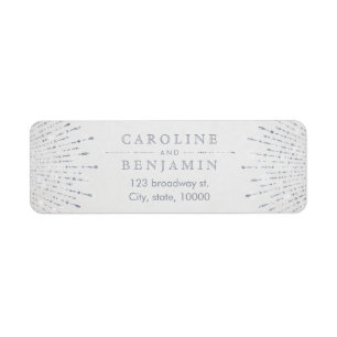 Glam silver glitter deco vintage return address label