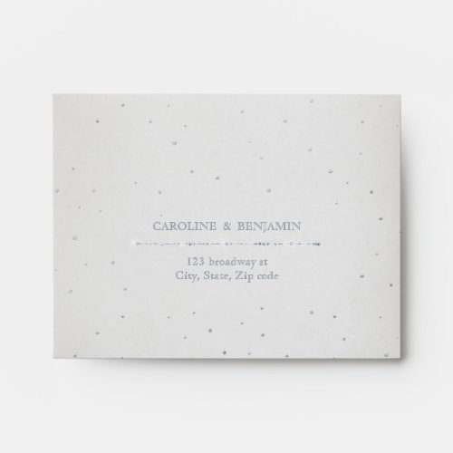 Glam silver glitter deco vintage wedding RSVP Envelope