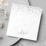 Glam Silver Glitter Monogram Name Notepad<br><div class="desc">Glam Silver Glitter Elegant Monogram Notepad. Easily personalize this trendy chic notepad design featuring elegant silver sparkling glitter. The design features your handwritten script monogram with pretty swirls and name.</div>