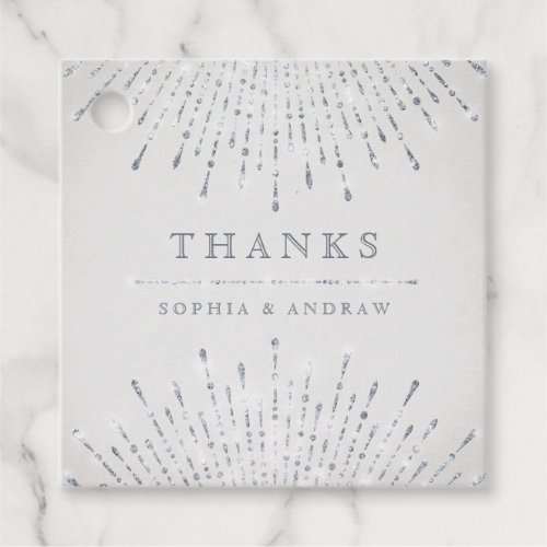 Glam silver glitter vintage deco thank you favor tags