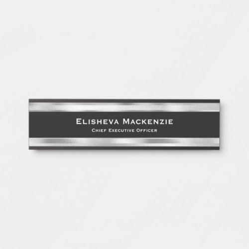 Glam Silver Professional Office Door Sign Signs