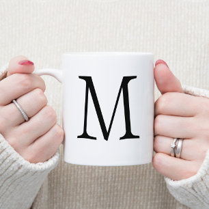 Glam Single Letter Decorative Monogram Coffee Mug
