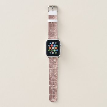 Glam Skin Rose Gold Glitter Drips Luxury Sleek Apple Watch Band by SleekMinimalDesign at Zazzle