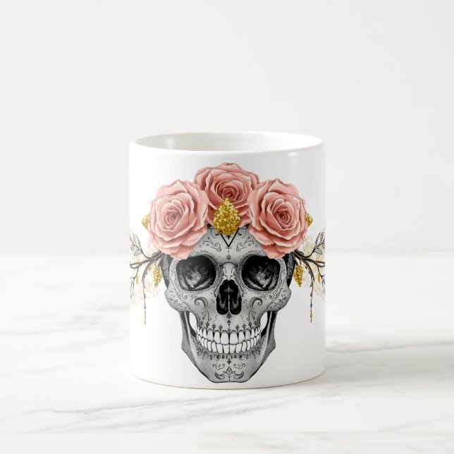 Glam Skull Mug | Elegant Gothic Halloween Cup (Center)